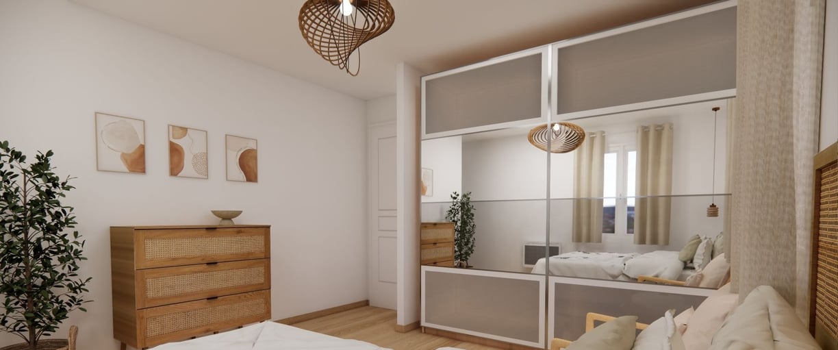 Chambre moderne couleur neutre