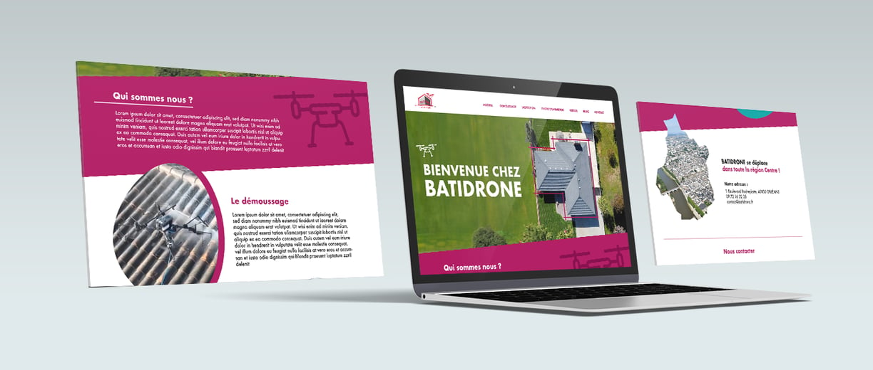 Réalisation : Web design pour BATIDRONE - Amy Atelier Graphique