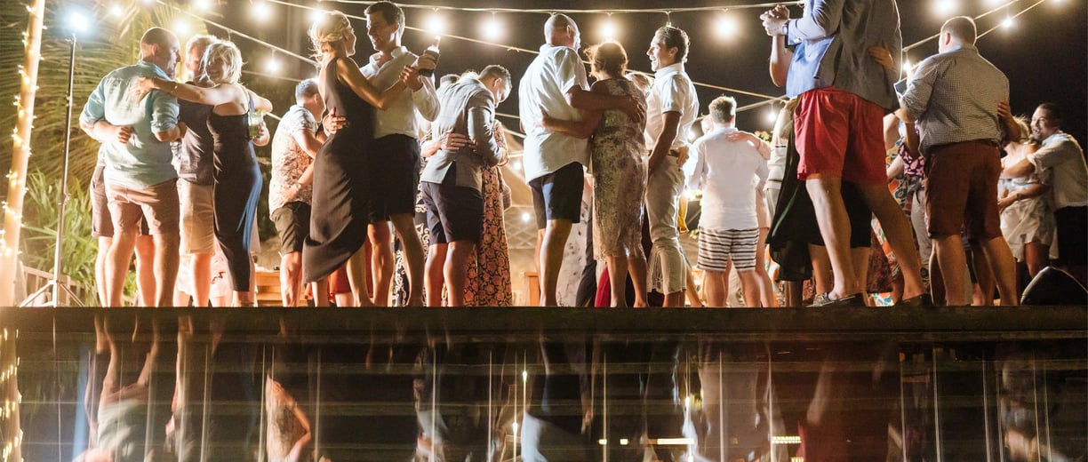 People dancing at a wedding reception