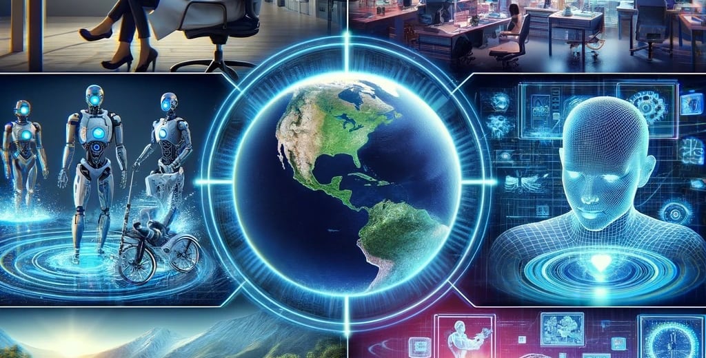 a collage of images of a futuristic learning