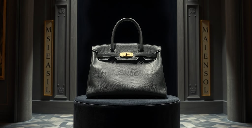 Elegant birkin bag display