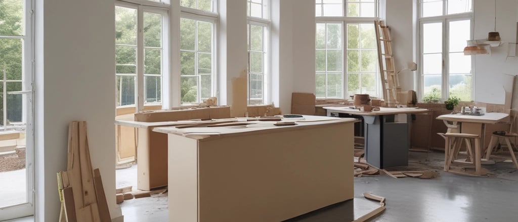 Photo d'un intérieur en plein travaux