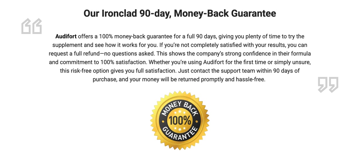 money back guarantee for audifort