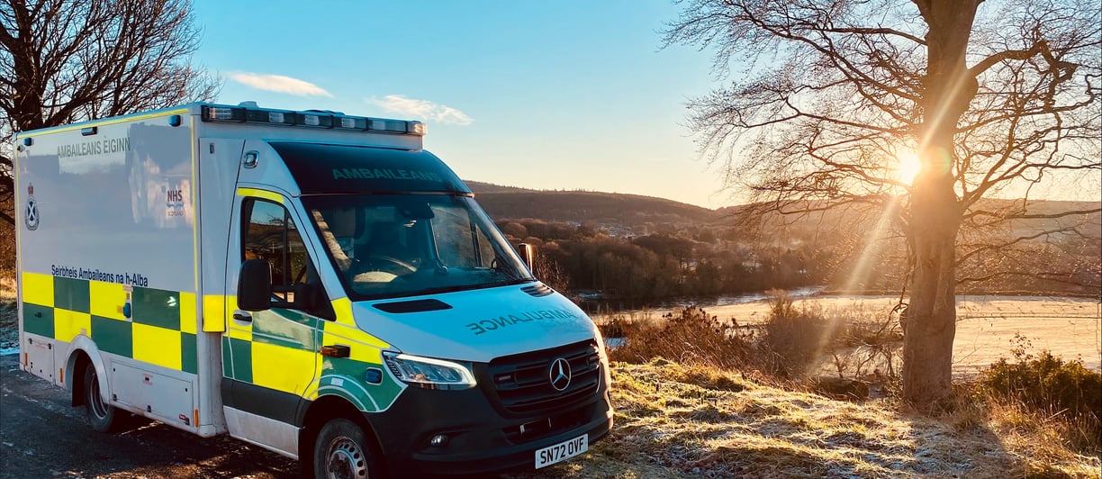 Scottish ambulance in winter