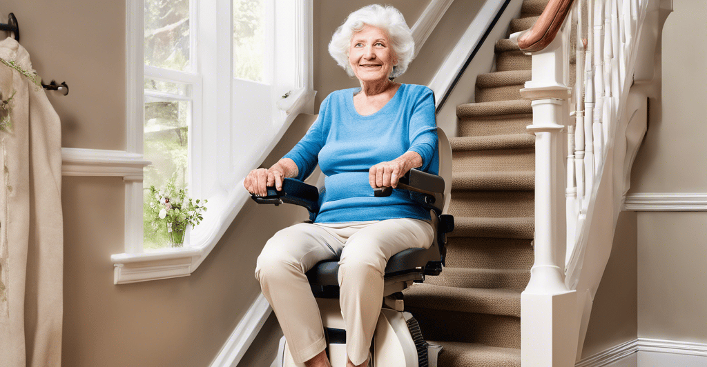 A white envelope is shown with a rectangular window and printed text. The text reads, 'Why have a stairlift when you can have a real lift?' At the bottom, contact information for a company named Stiltz is provided, including a website and phone number.