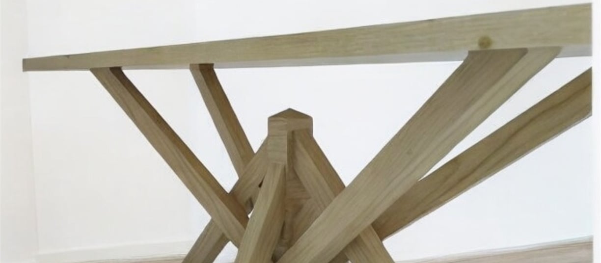Pied de table unique bois massif chene 