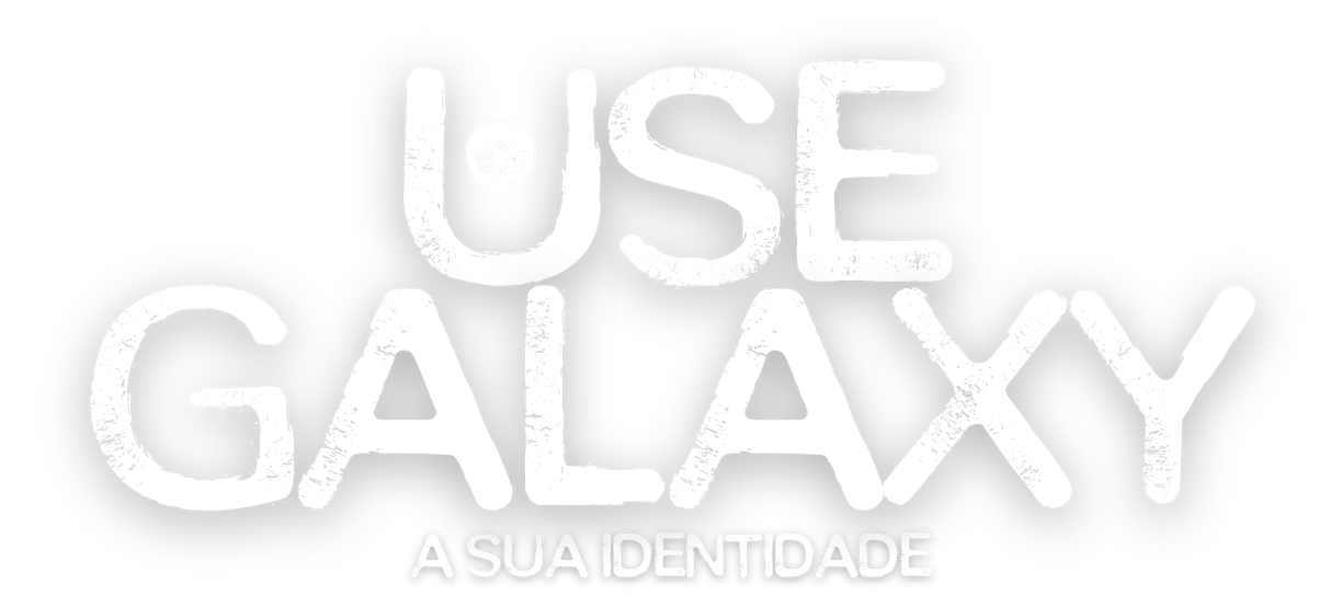 a black and white logo with the words use galaxy