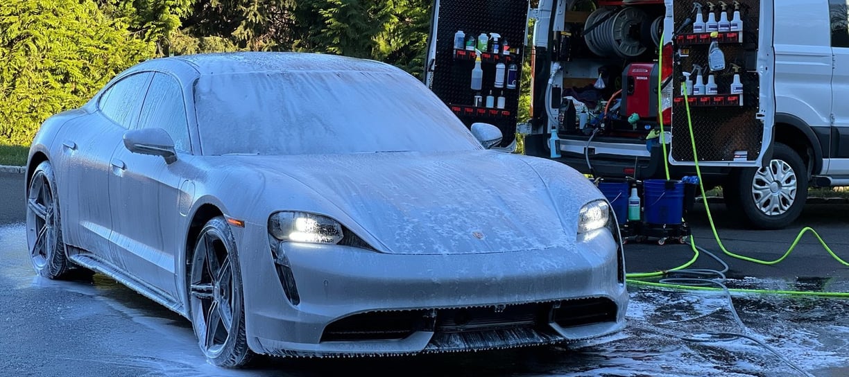 Mobile Auto Car Detailing In A Drive Way