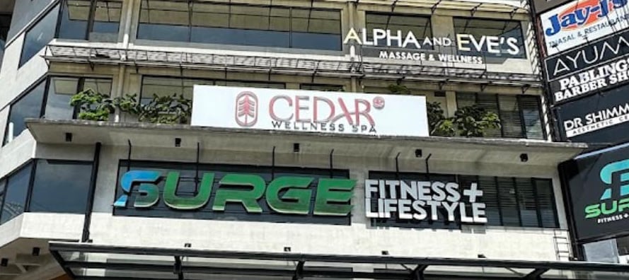 outdoor view of cedar wellness spa