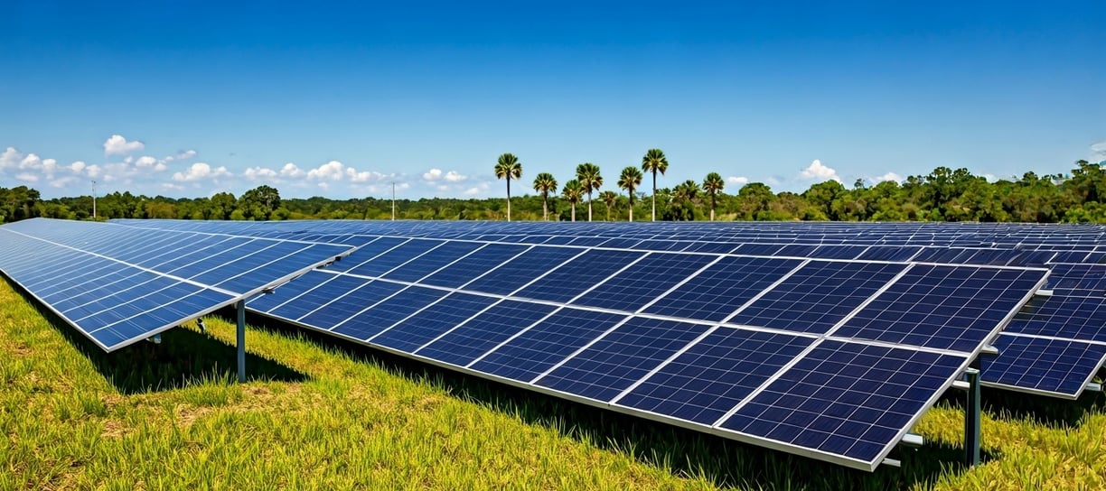 Solar power fields in Florida