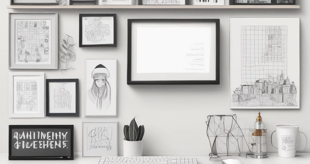 white and black abstract painting