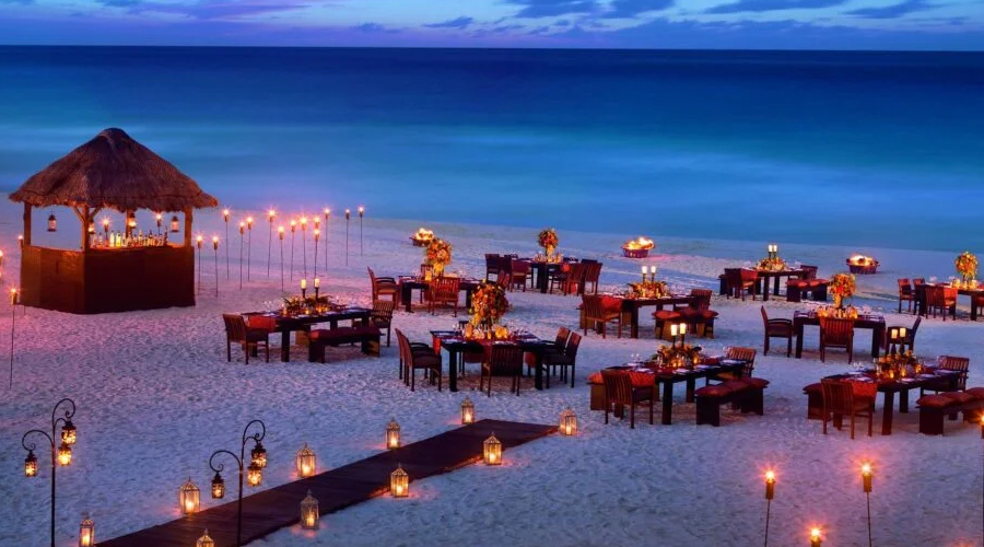 beautiful destination wedding setup on beach