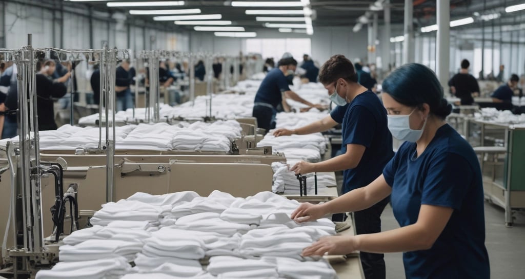 Blank T-shirt's and hoodies in factory 