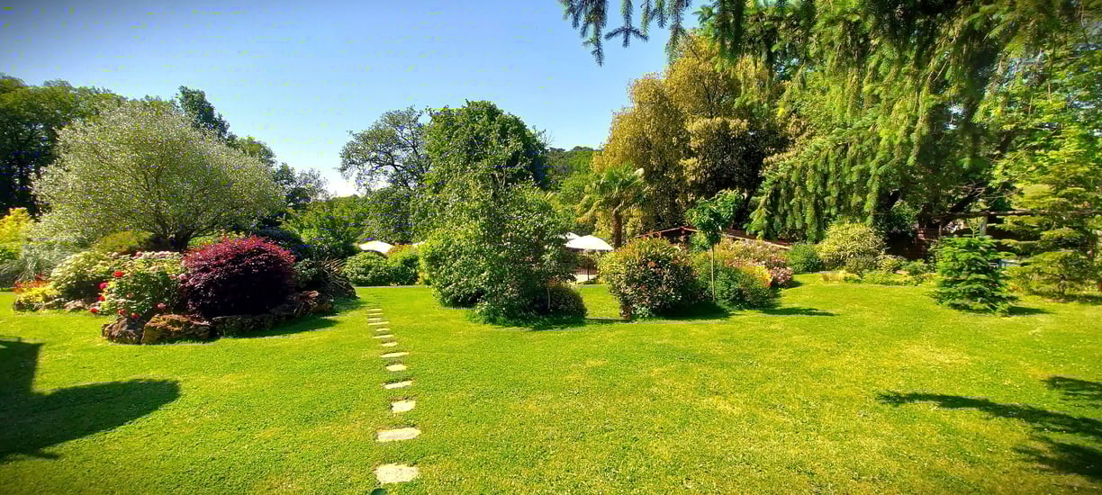 Jardin arboré et verdoyant