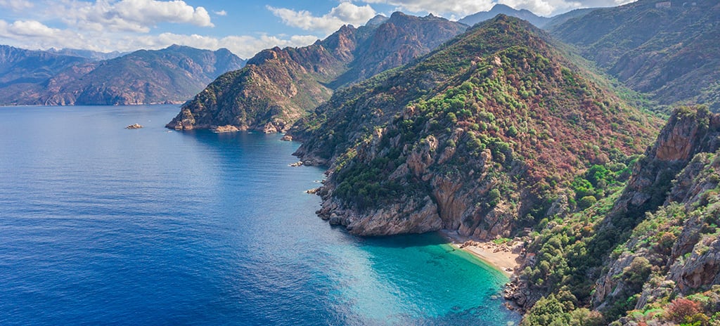 Corsica island mediterranean seaside coves creeks calanques