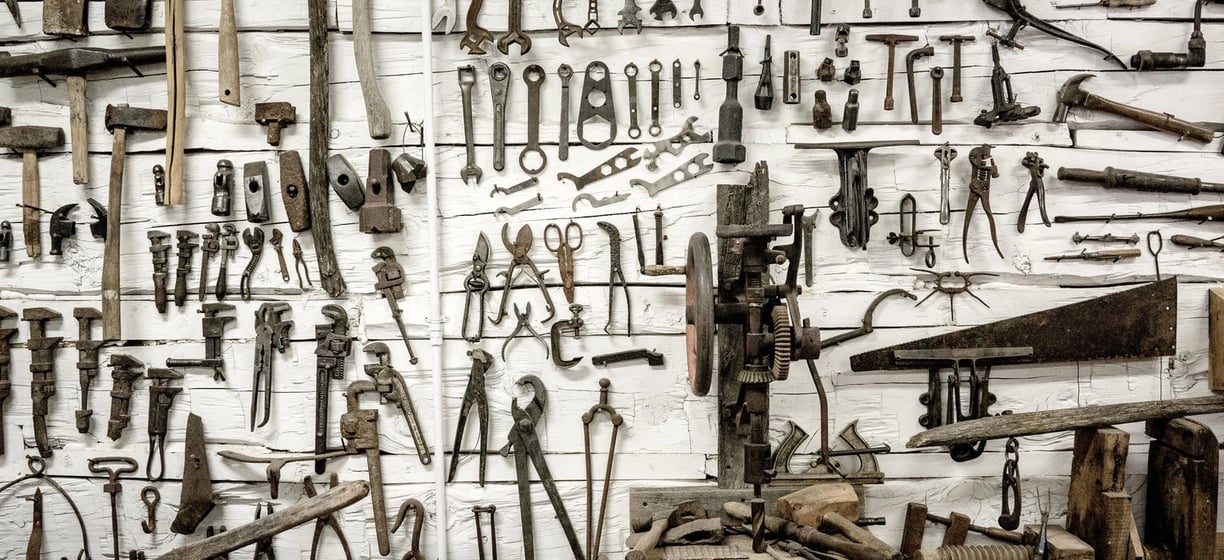 a wall of tools and tools for a workshop