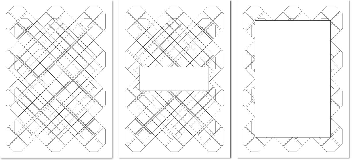 Trauerkartenserie mit Muster aus Diagonalen, helles Design