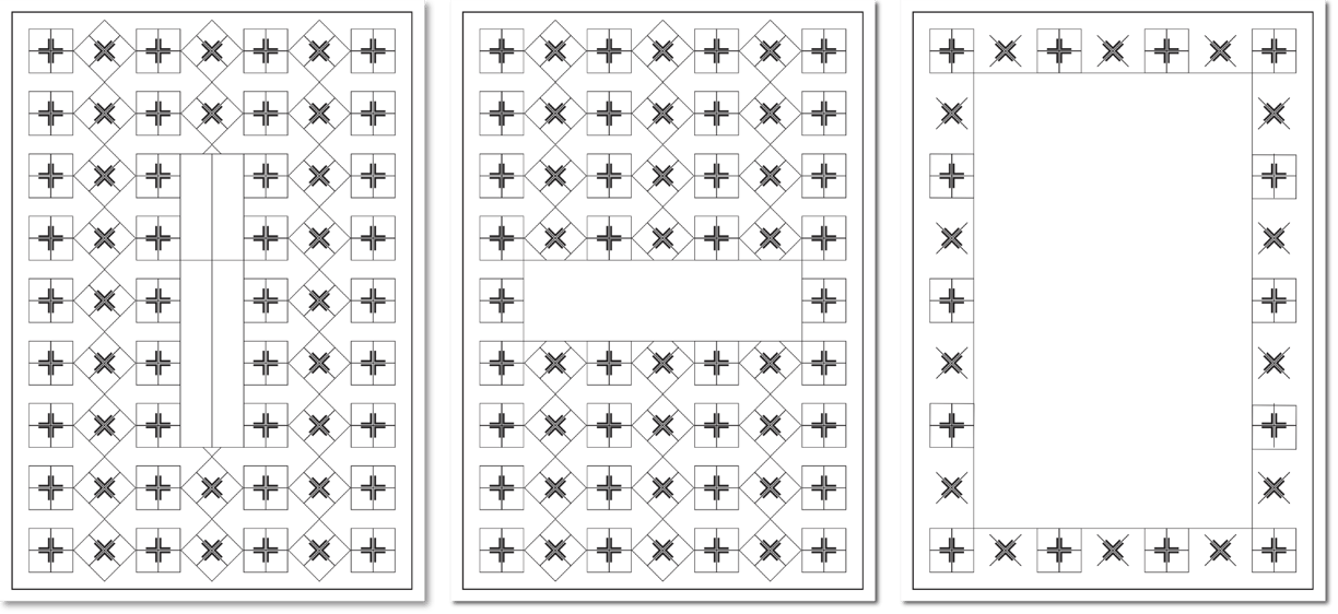Trauerkarten-Serie mit schwarzem Kreuz-Ornament auf Weiß