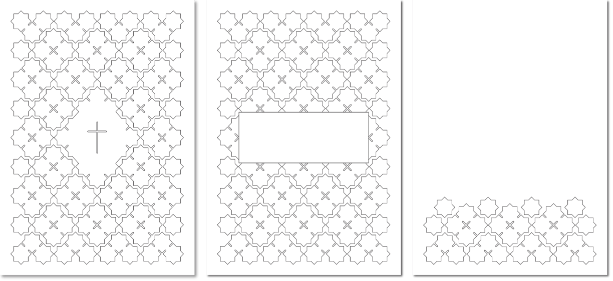 Trauerkarten-Serie mit Kreuzblumen in grafischem Muster