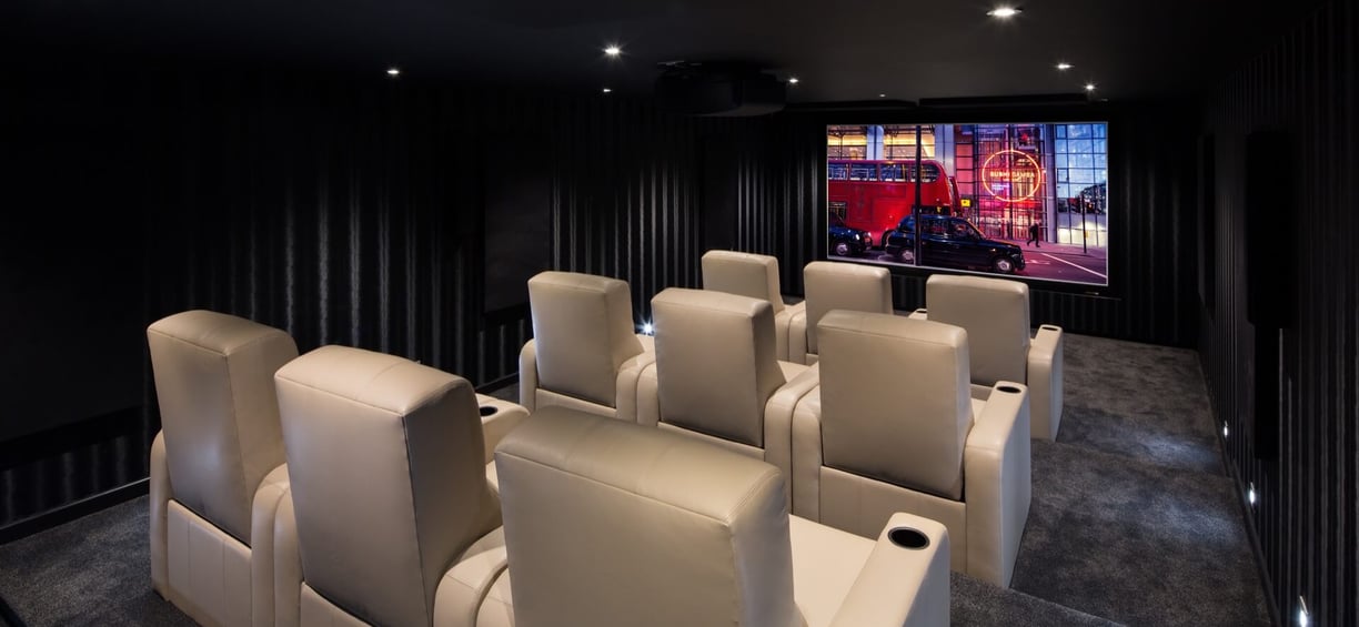 Dedicated Home Cinema with projector & large cinema screen