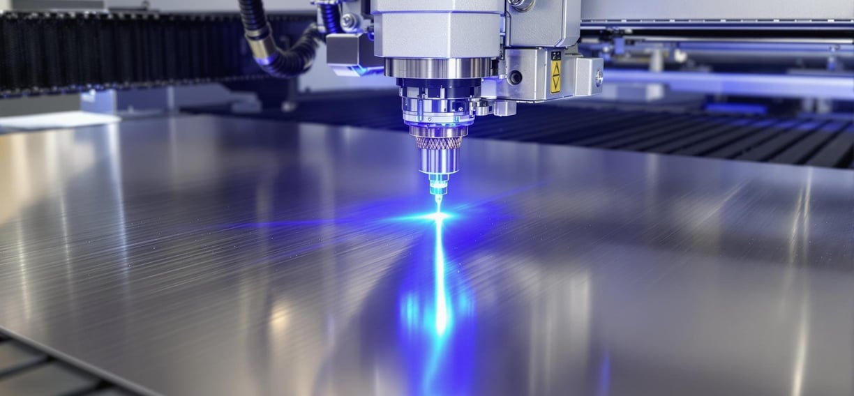 Fiber laser cutting machine slicing stainless steel with precision
