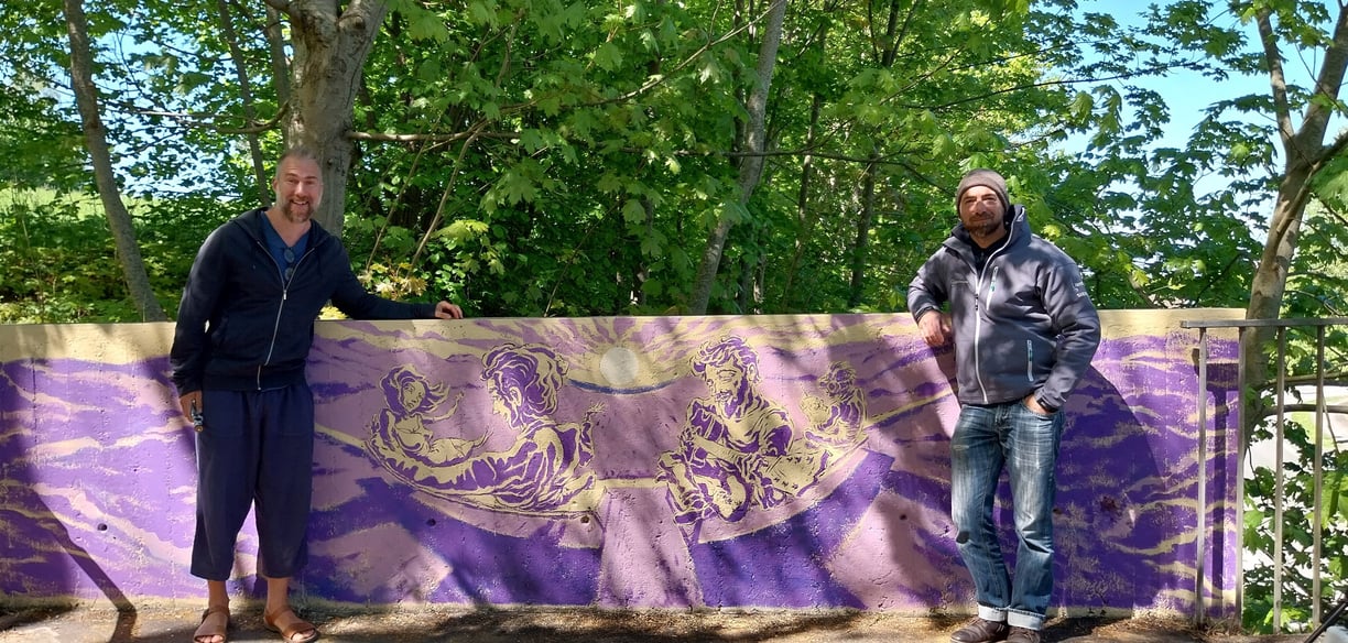 The team behind the murals, Halfdan (left) and Eugene (right)