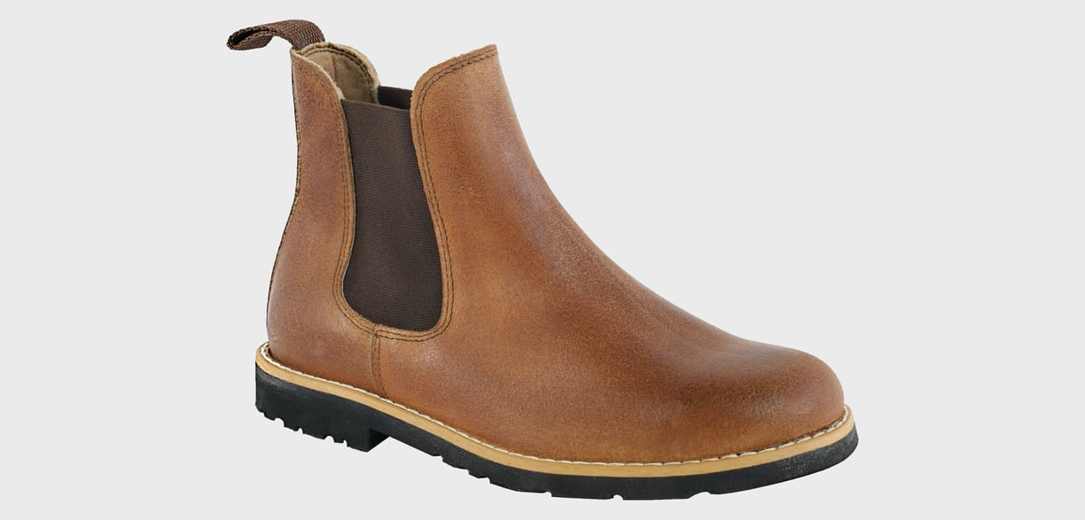 Brown leather boot