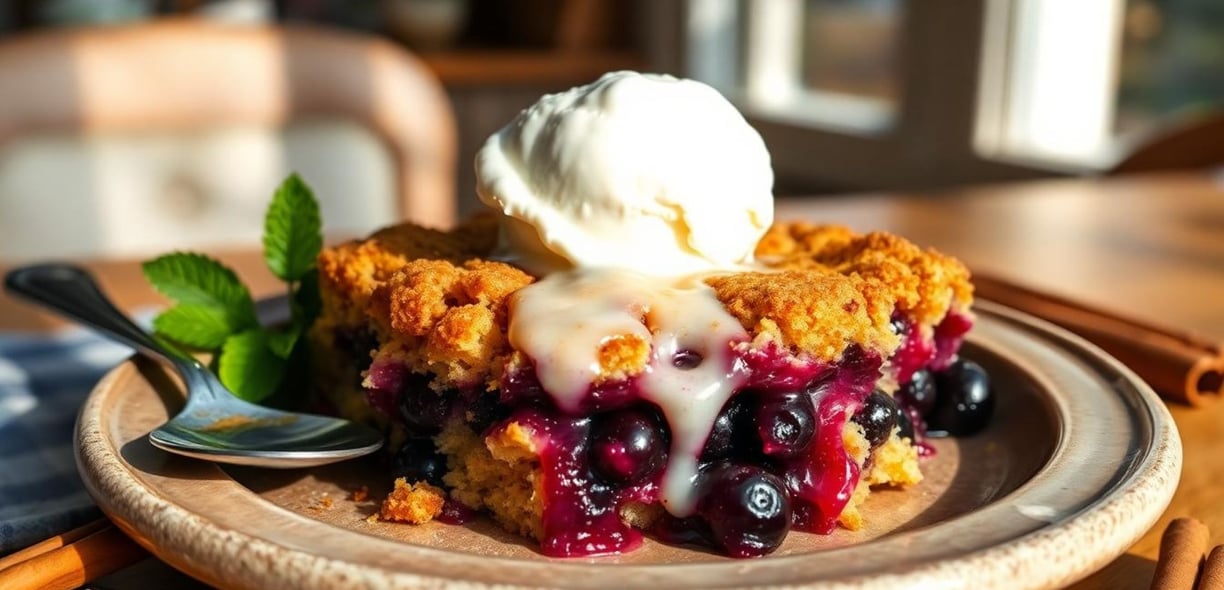 Blueberry Cinnamon Roll Dump Cake