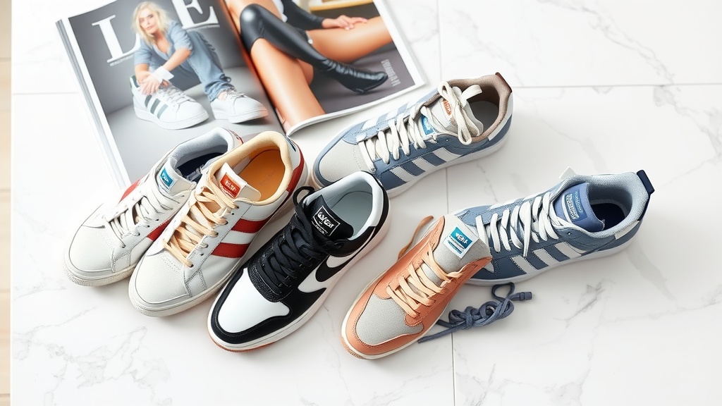 Chic designer sneakers arrangment