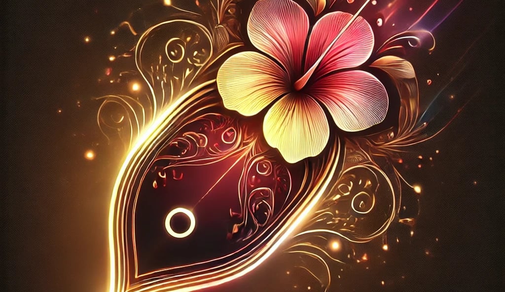 a flower with a flower on a dark background