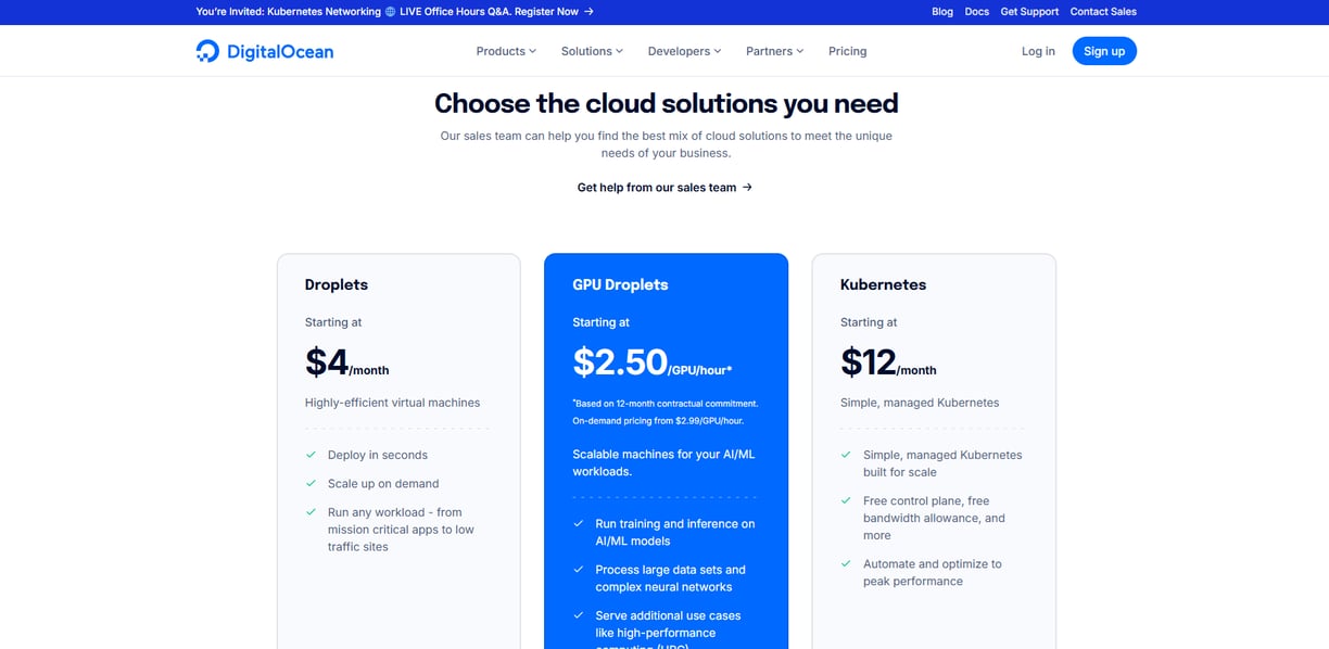 DigitalOcrean Pricing