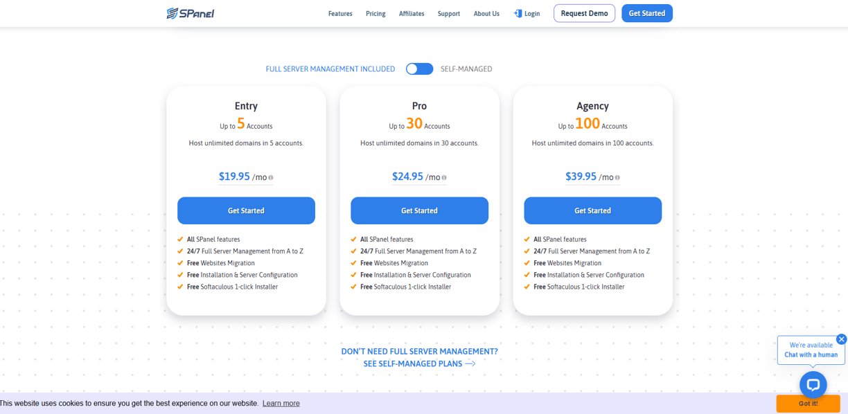 Spanel Pricing