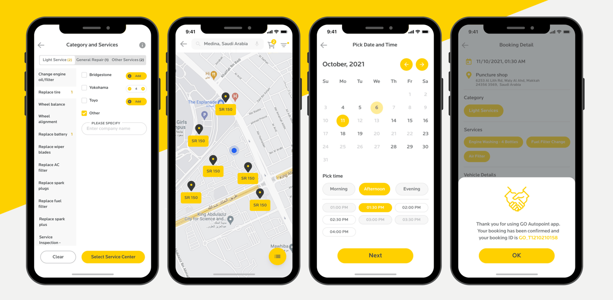 Go Autopoint case study, App New design using figma