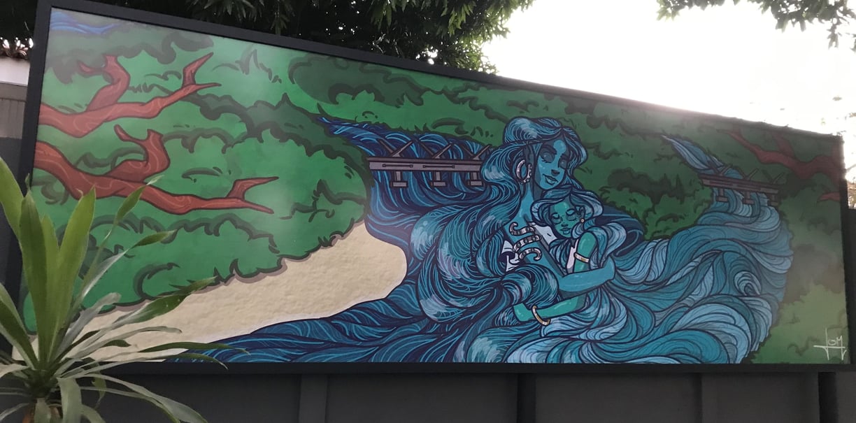 Obra de João Otávio Menezes na Calçada da Cultura em Barra do Garças.
