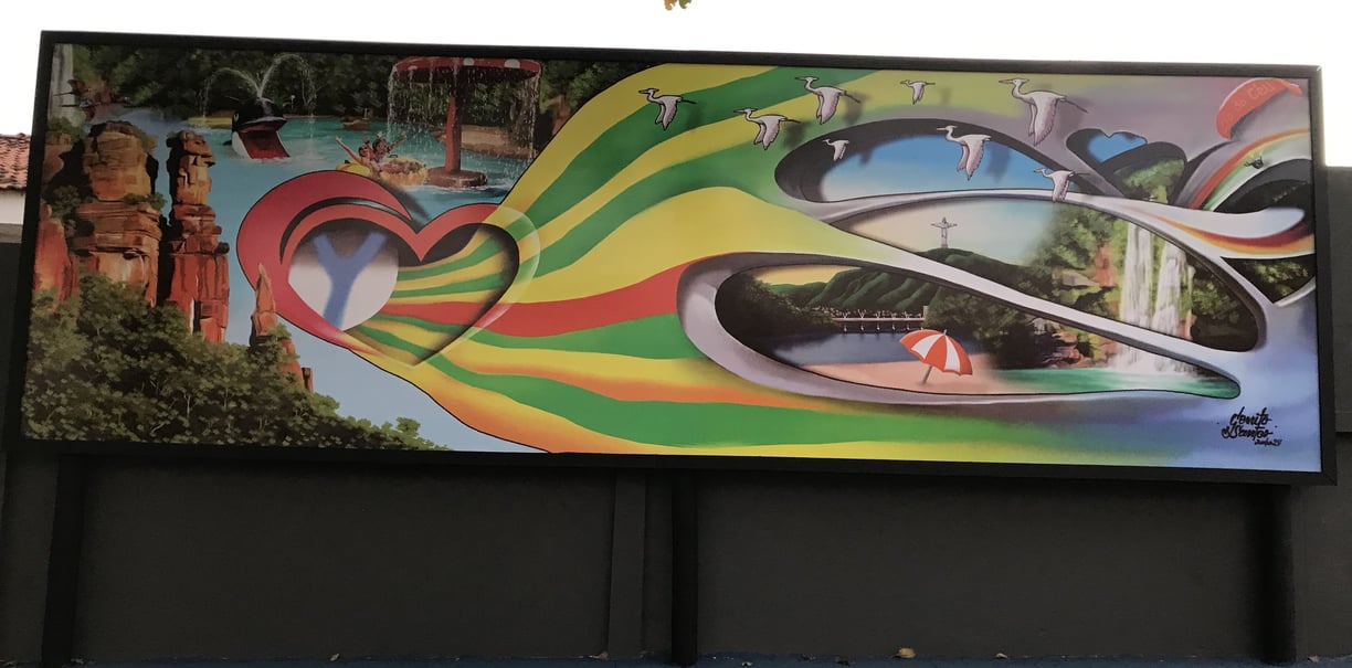 Painel de Genito Santos na Calçada da Cultura em Barra do Garças.