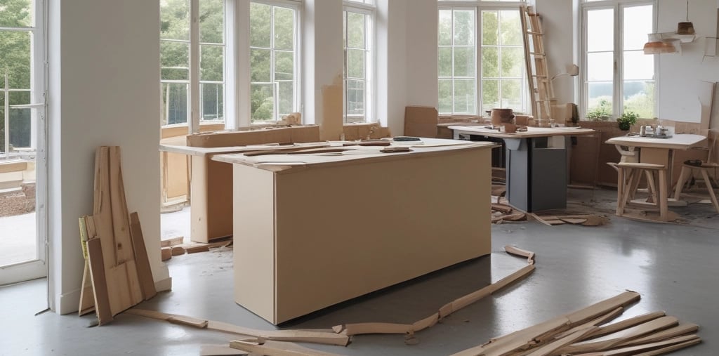 Photo d'un intérieur en plein travaux