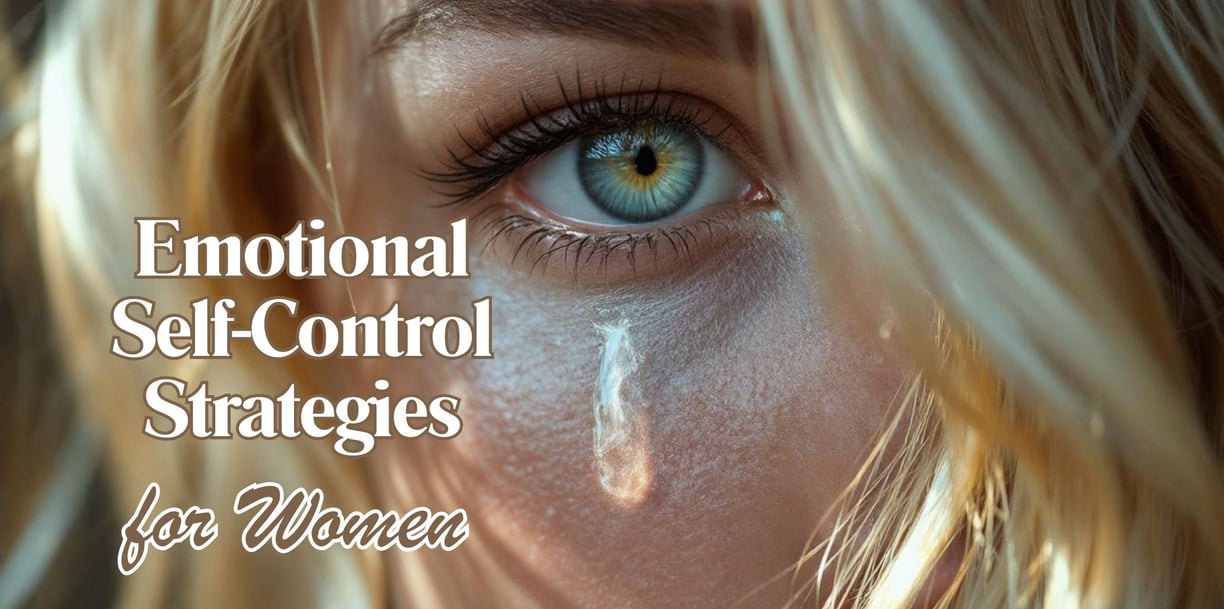 a woman crying with the words emotional self - self - control