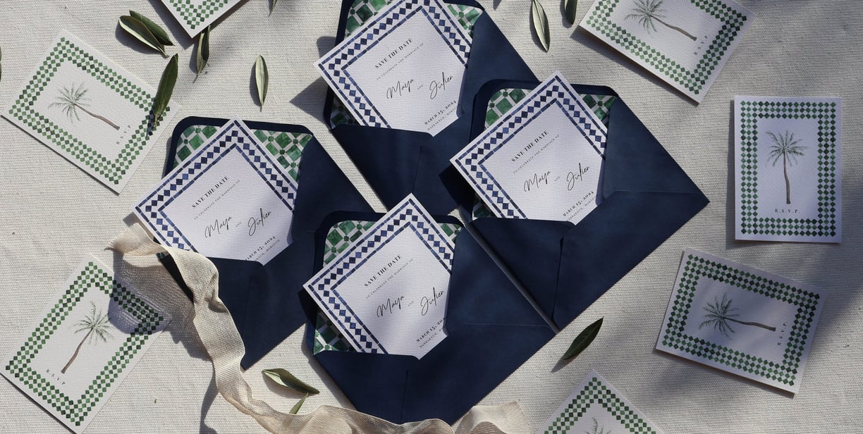 wedding suite and rsvp cards green and white tiles blue and white tiles morocco 