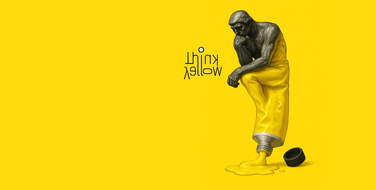 a man in yellow pants and yellow shirt with a yellow shirt