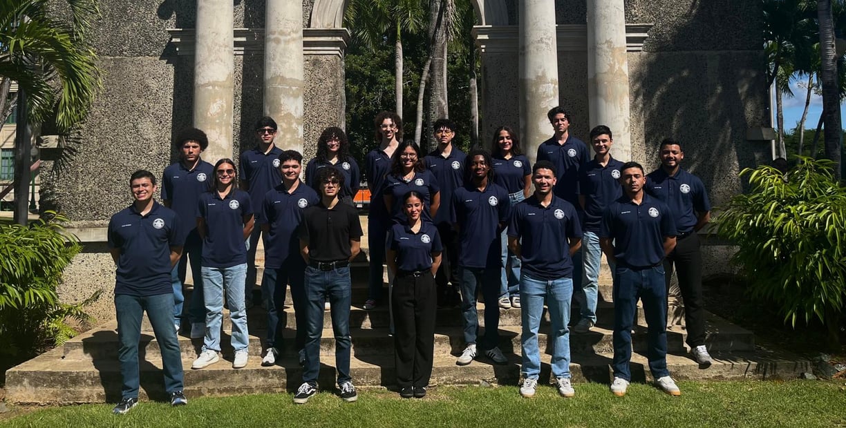 a group of people standing in front of a building