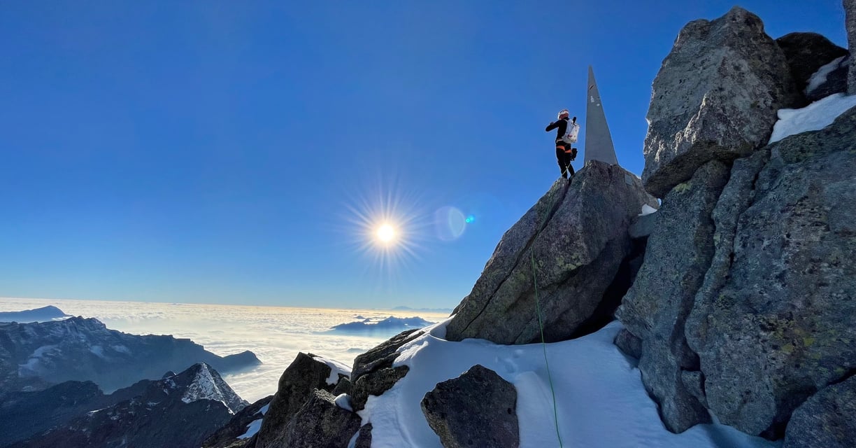 Scenic views from the summit of Piz Badile
