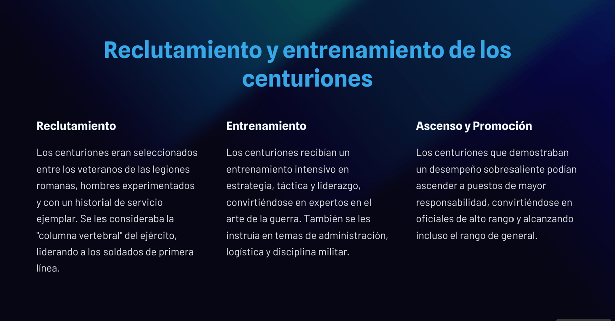 reclutamiento de los centuriones