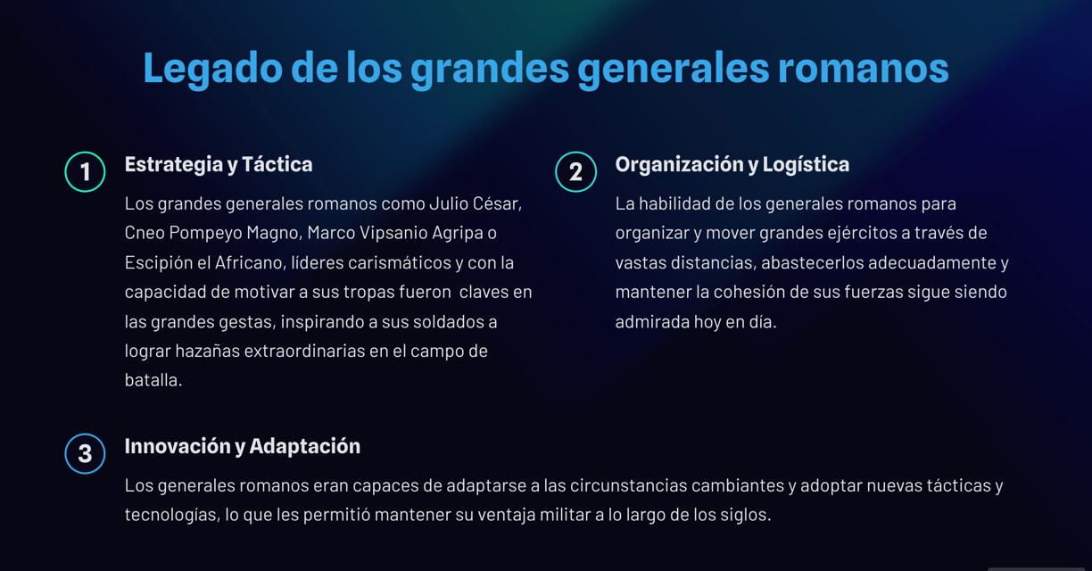 legado de los grandes generales romanos