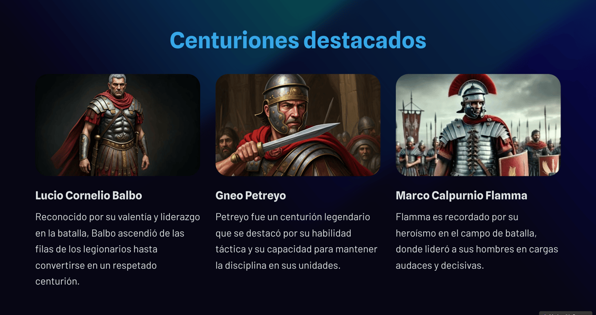 centuriones destacados