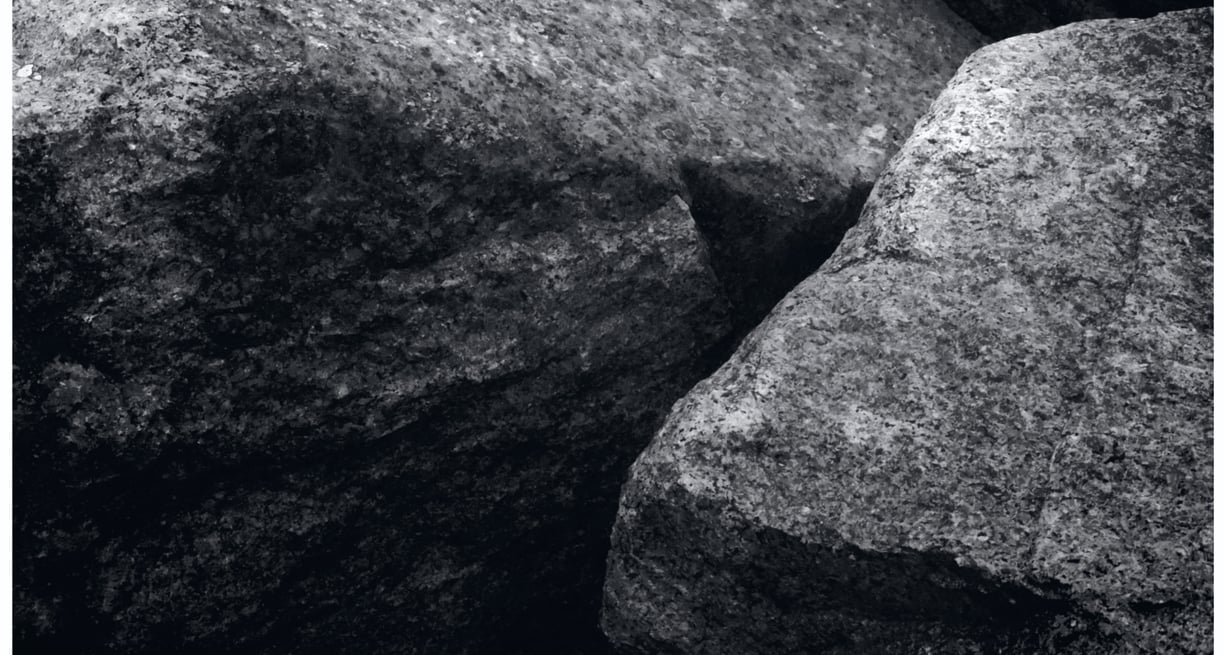 A photograph of boulders. Abstract compostion