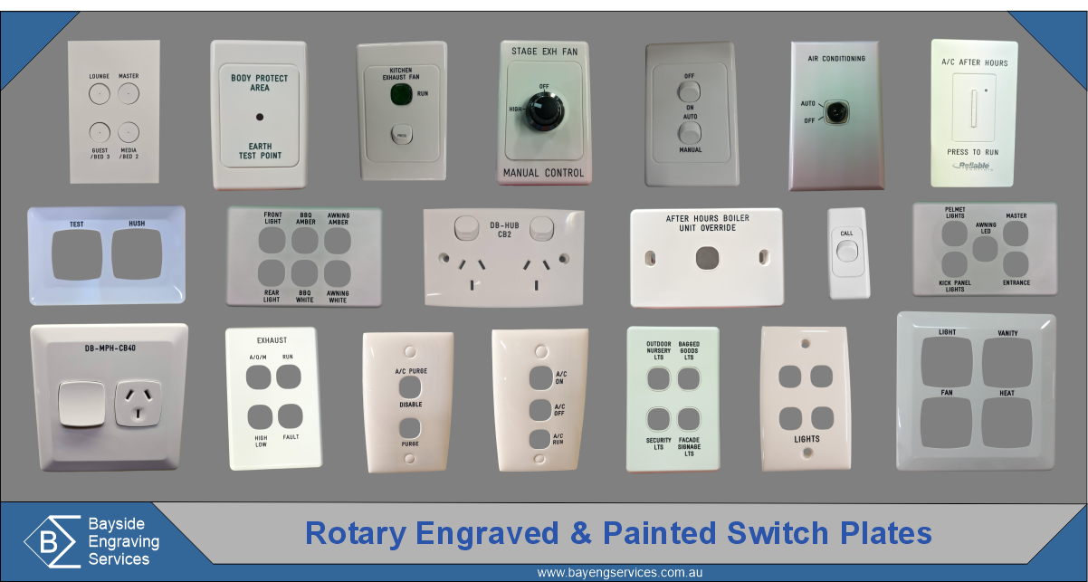 Rotary Engraved Switch Plates, Switch Plates