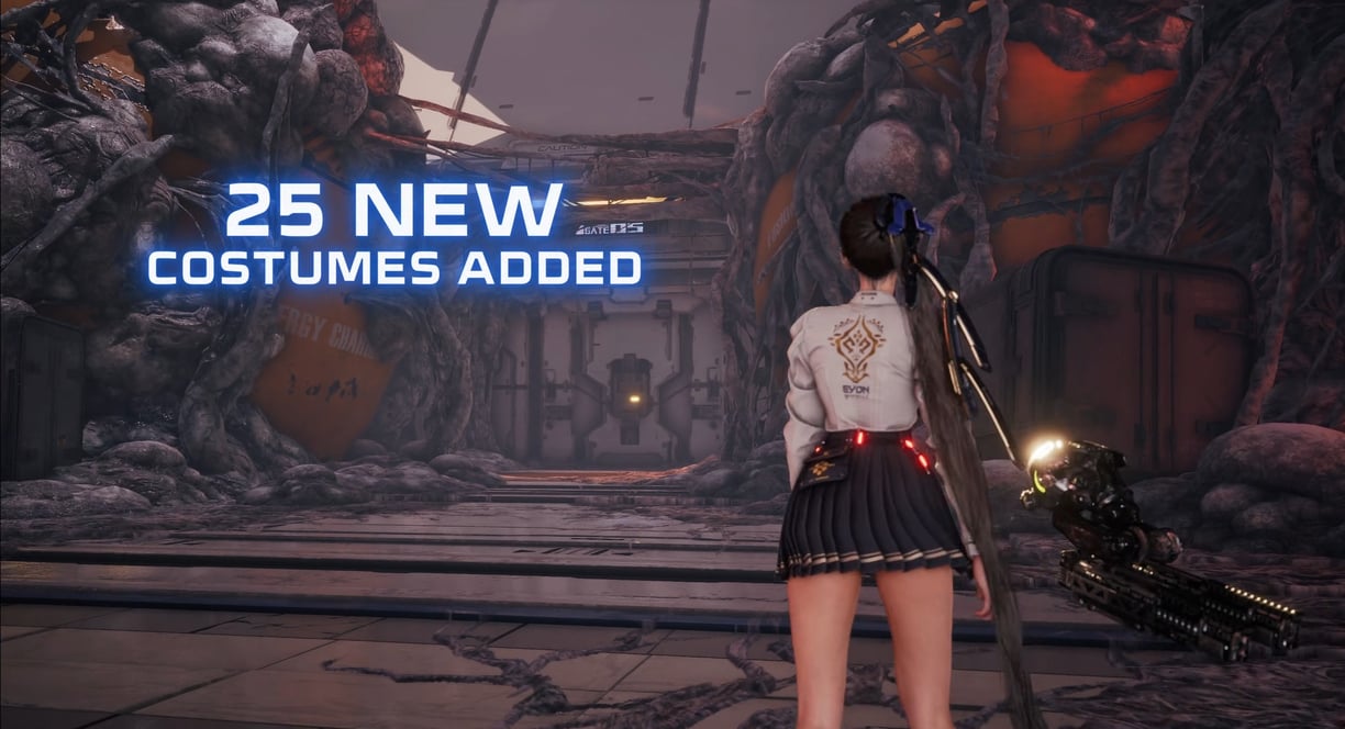 Stellar Blade PC shows 25 new costumes with unique designs and character customization options.
