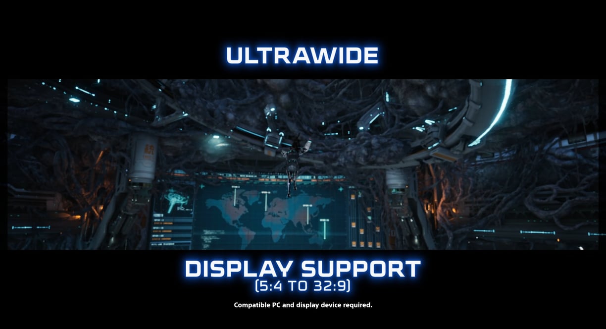 Stellar Blade PC ultrawide monitor support with 32:9 aspect ratio and enhanced FOV.