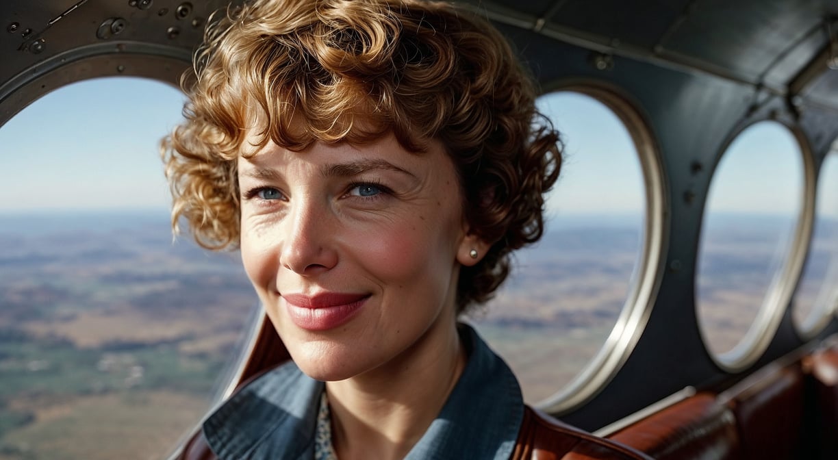 Amelia Earhart Flying