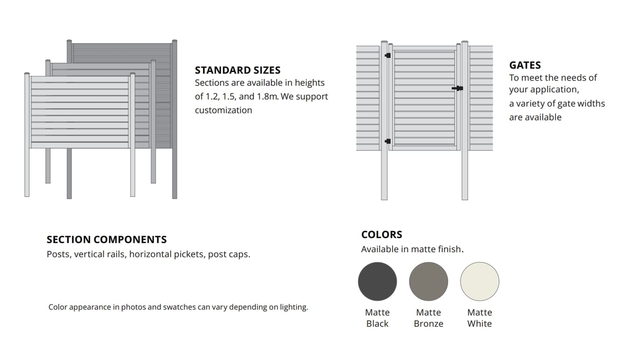 fence size and color